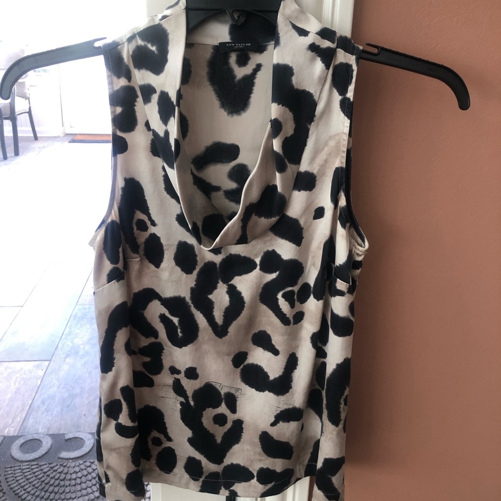 Trendy Ann Taylor cowl neck, cheetah top 2P